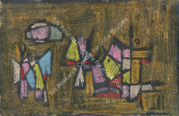 Narayan, Badri (Artist). Abstract - I. Pastel on paper, 1958 | Painting | FineArts | 00355132