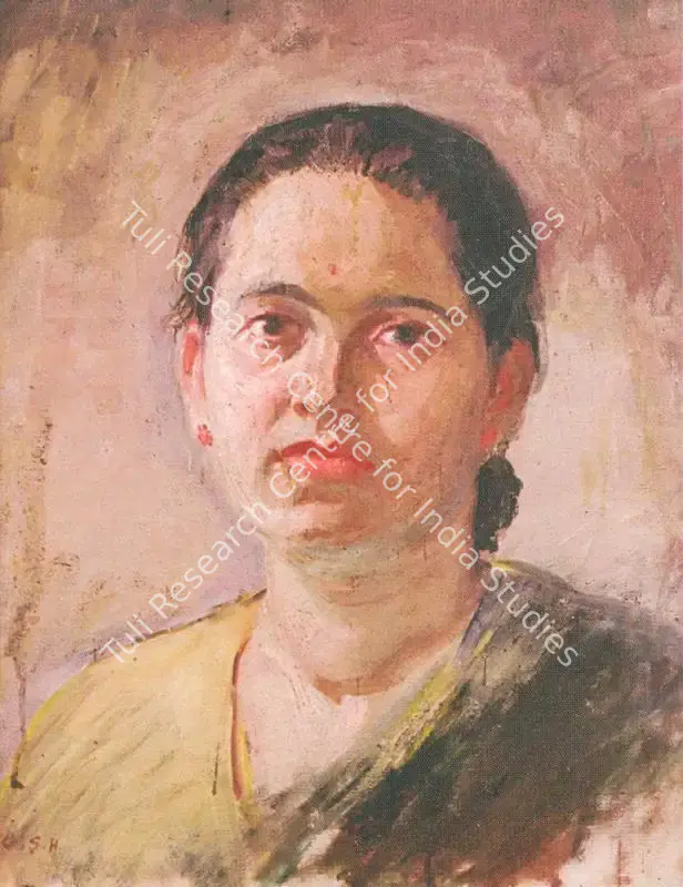 Haldankar, G.S. (Artist). Portrait of a Maharastrian Lady. Pastel on card, n.d. | Painting  | 00877814