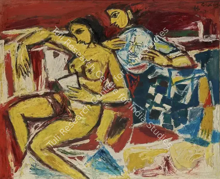 Rajavelu, S.K. (Artist). Love Letter. Oil on canvas, 1966 | Painting | FineArts | 00416321