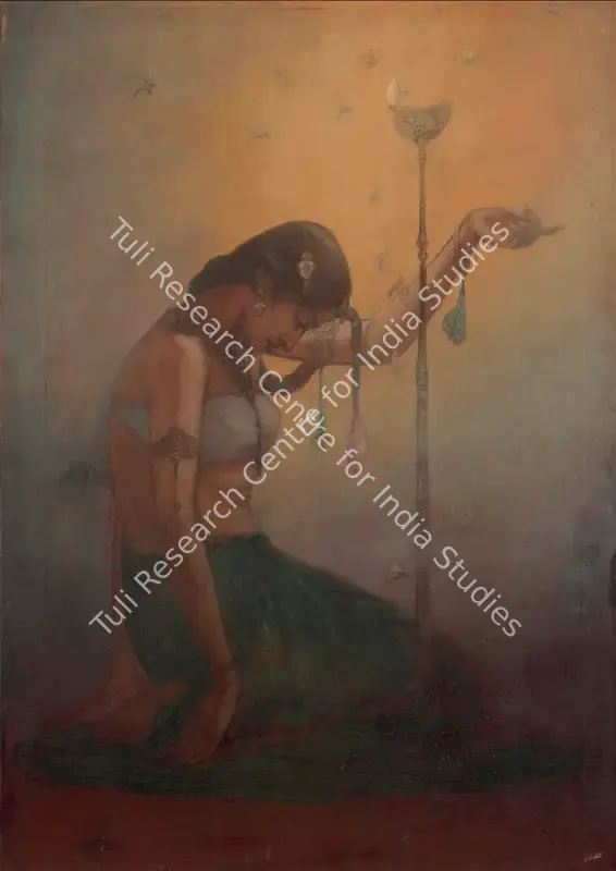 Bukhsh, Ustad Allah (Artist). Flame of Love. Oil on canvas, c.1930s | Painting | FineArts | 00333304