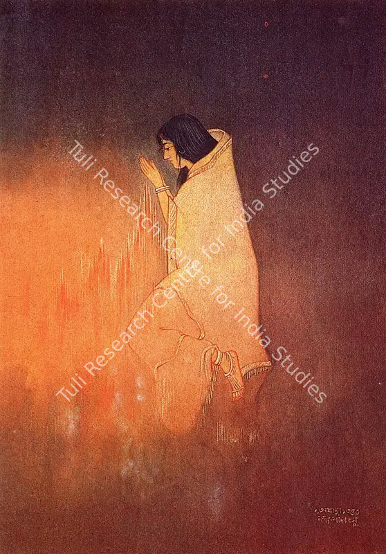 Bose, Nandalal (Artist). Sati. Wash and Tempera, 1907 | Marg, March 1983 | Painting | FineArts | 00674989
