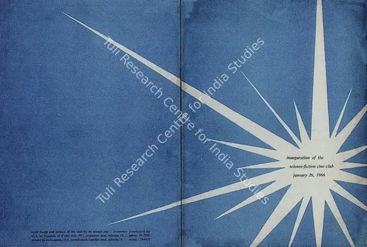 Ray, Satyajit (Designer). Brochure Design for Sci-fi Cine Club. Calcutta, 26 January 1966 | Bulletin | CinemaEducation | 00514381