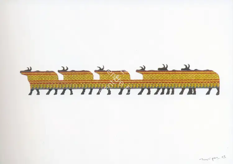 Panda, Jagannath (Artist). Untitled. Watercolour and fabric on paper, 2003 | Painting | FineArts | 00576252