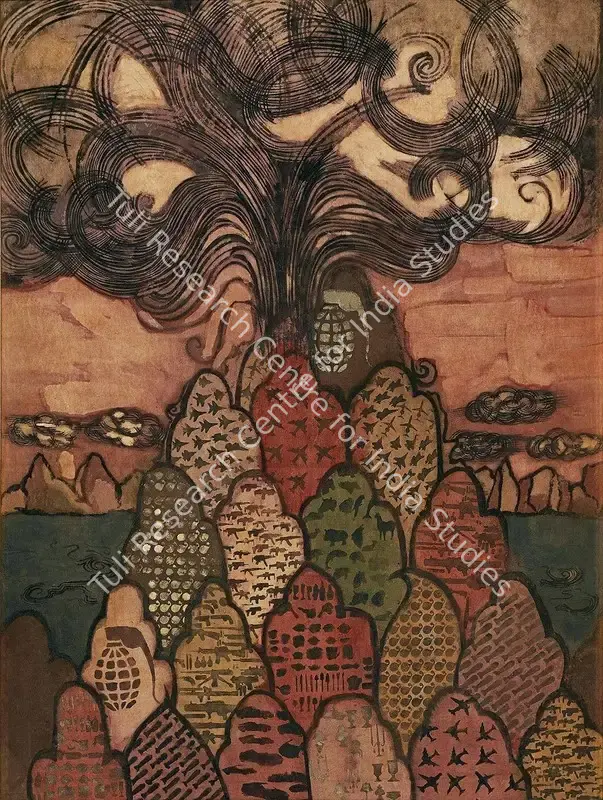 Mani, Lavanya (Artist). Untitled. Natural dye & pigment paint on cotton fabric, 2013 | Painting | FineArts | 00547267