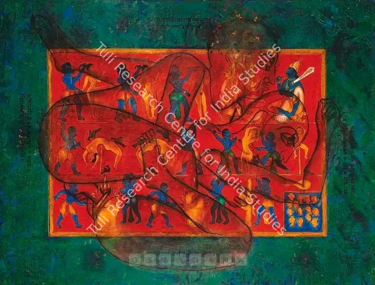 Ramesh, V. (Artist). Wages Of Samsara. Oil on canvas, 2002 | Painting | FineArts | 00576873