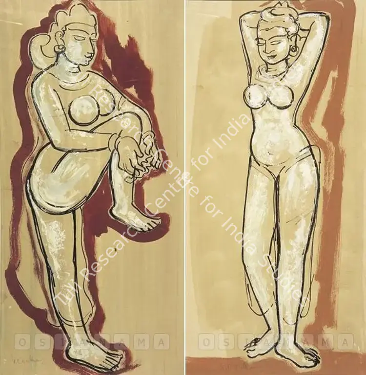 Kulkarni, K.S. (Artist). After Khajuraho. Watercolour and pencil on paper, 1940s | Painting  | 00881786