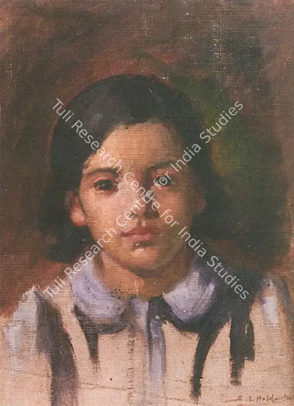 Haldankar, G.S. (Artist). Portrait of a Young Girl. Pastel on card, n.d. | Painting  | 00877815