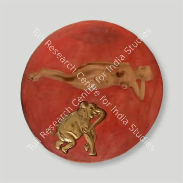 Mistry, Dhruva (Artist). Maya Medallion: The Dark One 3. Acrylic on plaster, 1987 | Painting  | 00867224
