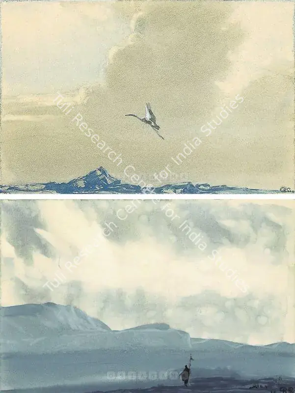 Sen, Bireshwar (Artist). The Blue Beyond. Watercolour on paper, 1970 | Painting | FineArts | 00600192