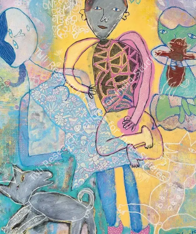 Parvez, Shahid (Artist). Family Drama. Acrylic on canvas, n.d. | Painting | FineArts | 00358049
