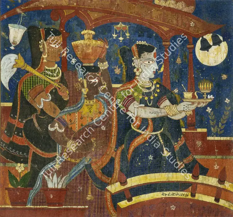 Almelkar, A.A. (Artist). Full Moon. Gouache on board, 1953 | Painting | FineArts | 00338863