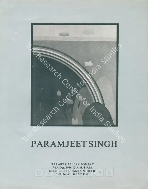 Singh, Paramjit (Artist). Paramjit Singh. Bombay: Taj Art Gallery, 1986 | Solo Exhibition Invitation | FineArts | 00859688