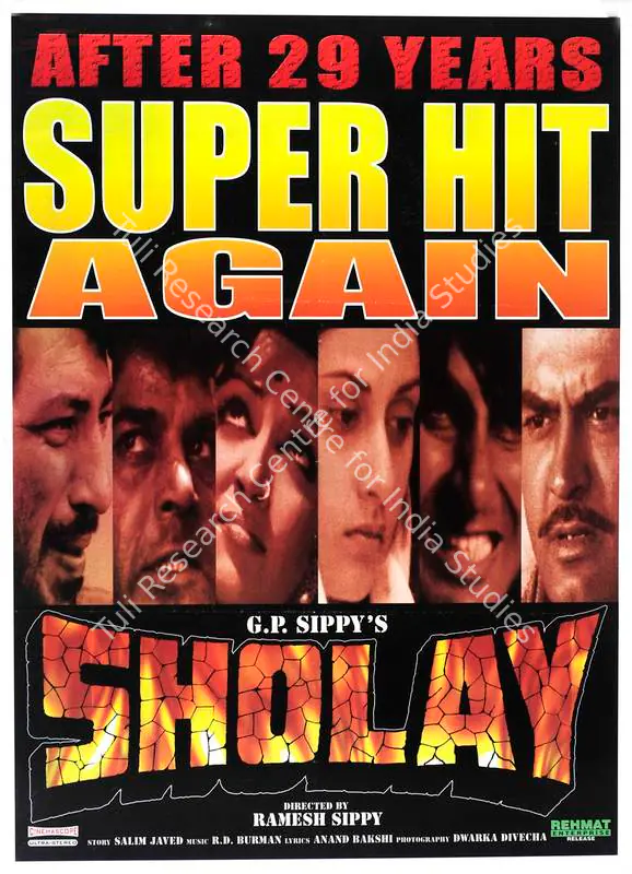 Sippy, G.P. (Producer), Sholay, 1975 | Full Sheet Poster | CinemaEducation | 00766722