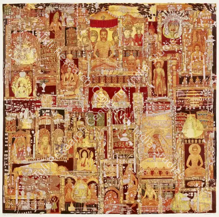 Shah, Seema Sharma (Artist). Image of Buddha. Mixed media on paper, 2008 | Graphic Art | FineArts | 00335006