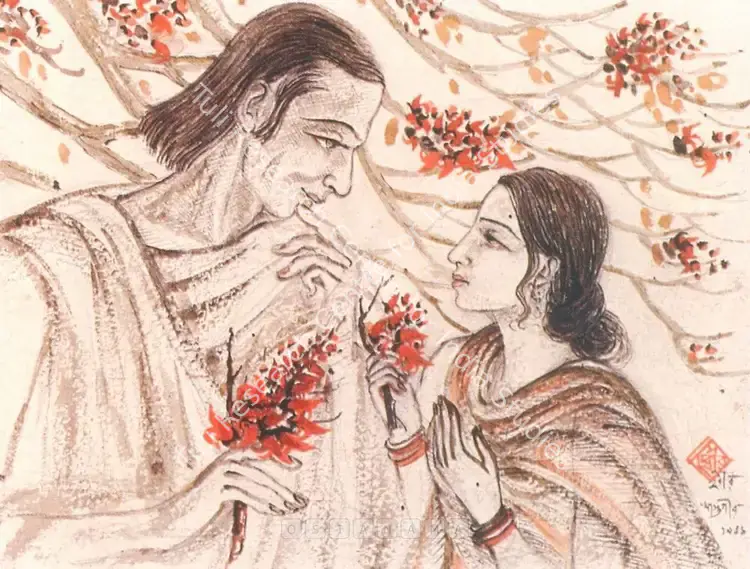Khastgir, Sudhir (Artist). Labourers. Pen, ink and watercolour on paper, 1946 | Drawing  | 00877887