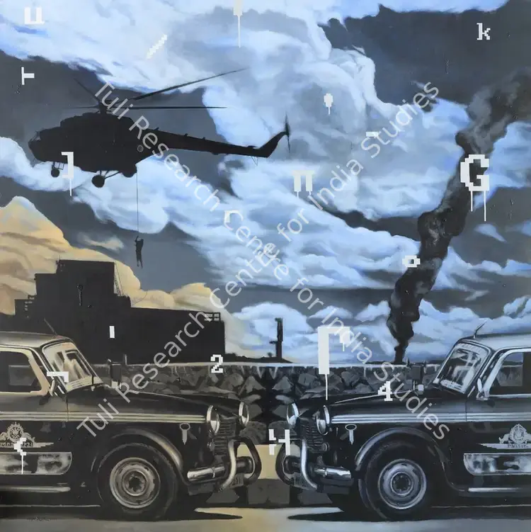 Parmar, Maganlal (Artist). Spill. Acrylic and gel on canvas, 2010 | Painting | FineArts | 00642053