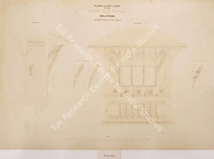 Unknown (Photographer), Plan and Sections of the Mehturee Mahal at Beejapoor, c.1850 | Antiquarian Photograph | Photography | 00115024