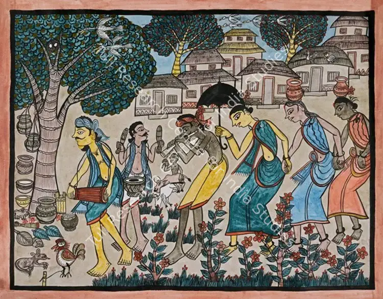 Chitrakar, Gopal (Artist). Untitled. Gouache on paper laid on cloth, n.d. | Painting | FineArts | 00353702