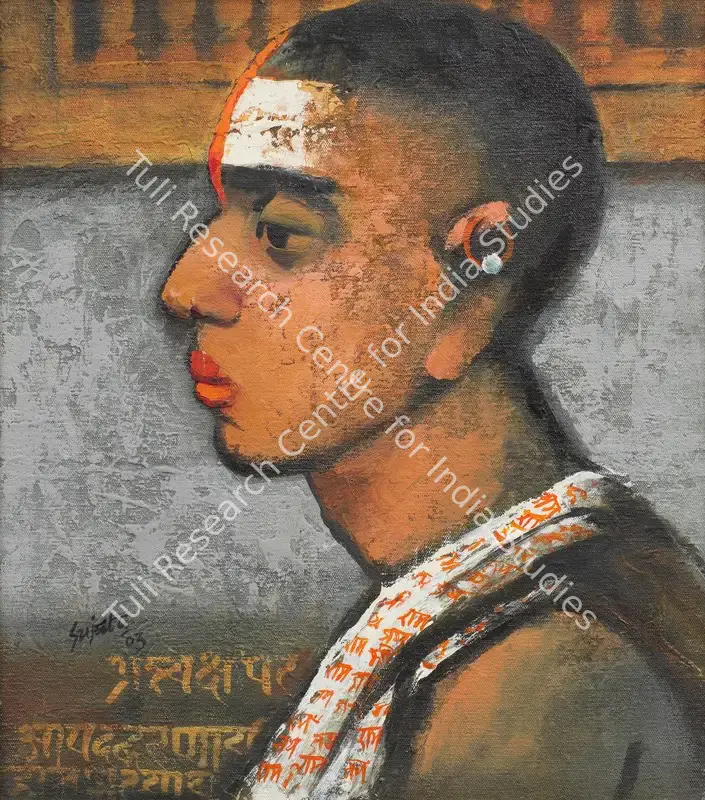 Achrekar, Sujata (Artist). Untitled (Sadhu). Acrylic on canvas on board, framed, 2003 | Painting | FineArts | 00604174