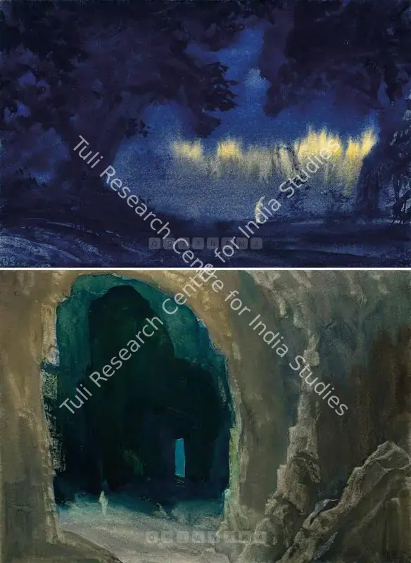 Sen, Bireshwar (Artist). Blue Dusk. Watercolour and wash on paper, 1970 | Painting | FineArts | 00576403