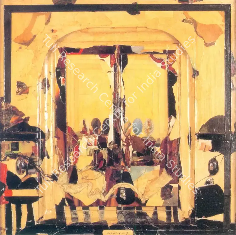 Ali, Muzaffar (Artist). Untitled. Oil, collage and mixed media on paper on wood, 1991 | Collage | FineArts | 00374226