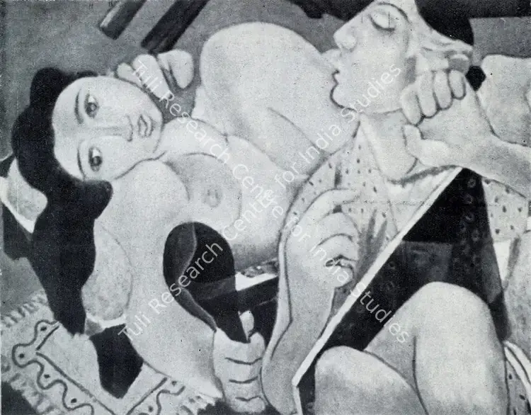 Daraniyagala, Justin P. (Artist). Artist and Model. n.d. | Marg, April 1952 | Painting | FineArts | 00674673
