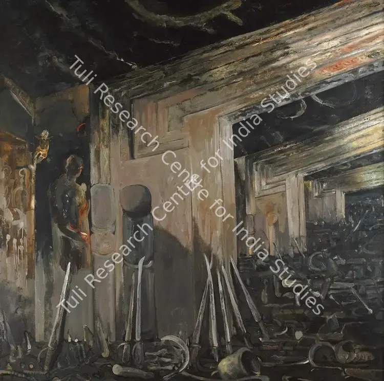 Natesan, Shibu (Artist). Fultility Of Device. Oil on canvas, 1995 | Painting | FineArts | 00575204