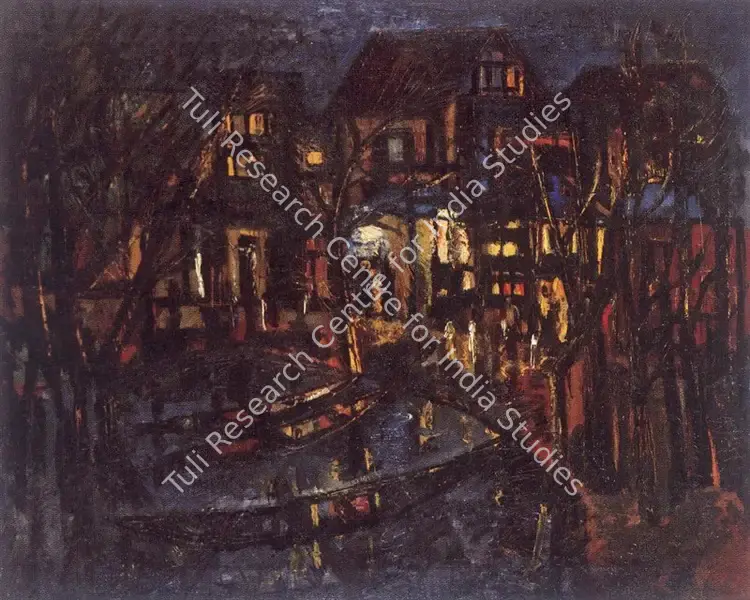 Chandra, Avinash (Artist). Landscape. Acrylic on canvas, c.1955 | Painting  | 00877374