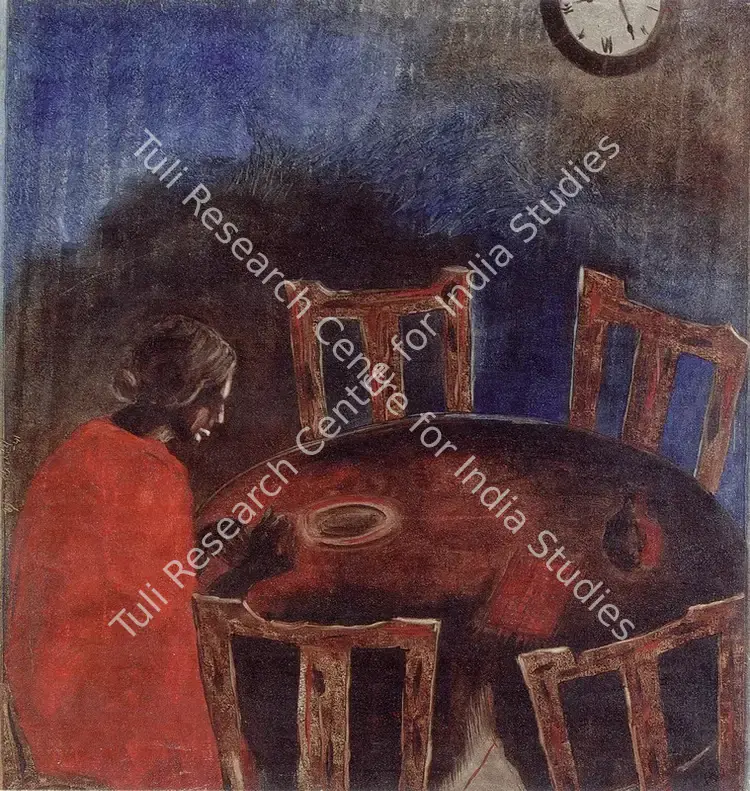 Arakkal, Yusuf (Artist). The Dining Room. Acrylic on canvas, 1991 | Painting  | 00876679
