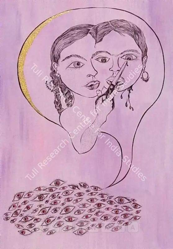 Ganesh, Chitra (Artist). Scissors. mixed media on paper, 2006 | Painting | FineArts | 00755296