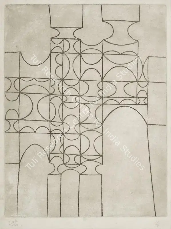 Shemza, Anwar Jalal (Artist). City Gate. Etching on paper, 1961 | Graphic Art | FineArts | 00603318
