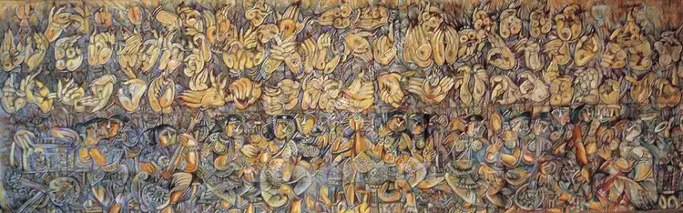 Suriyamoorthy, M.S. (Artist). Mural. Mixed Media on Canvas, 1969 | Painting | FineArts | 00597864