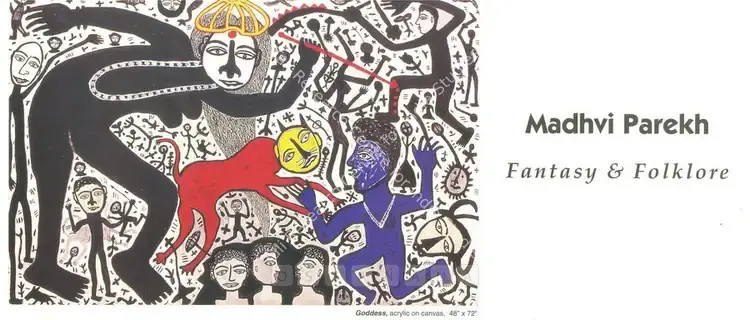 Parekh, Madhavi (Artist). Madhvi Parekh - fantasy & Folkore. New York: Bose Pacia, 1997 | Solo Exhibition Invitation | FineArts | 00859435