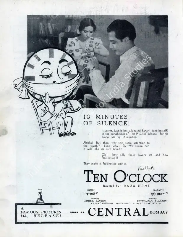 Nene, Raja (Director), 10 O Clock, 1942 | Advertisement, Filmindia, October 1942 | CinemaEducation | 00858533