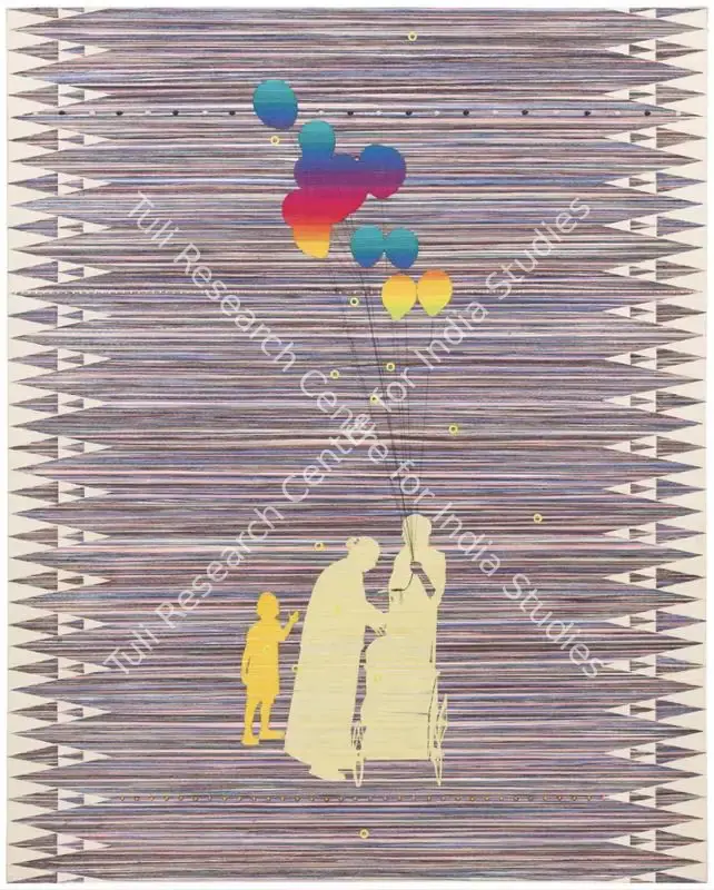 Oghani, Jitu (Artist). Unwinding Memory. Cotton threads and mixed media on canvas, 2021 | Painting | FineArts | 00417962