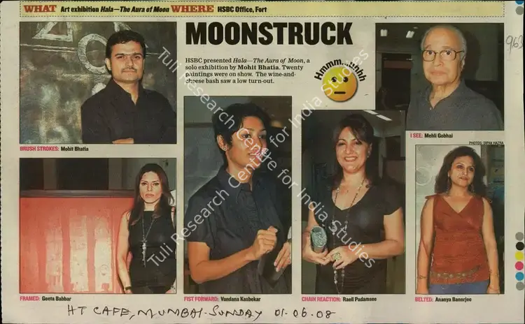 Hazra, Dipak (Reporter). Moonstruck. Mumbai: Hindustan Times, 01 June 2008 | Newspaper Clipping | FineArts | 00851462