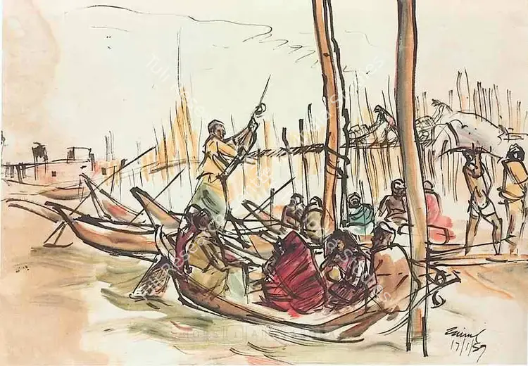 Abedin, Zainul (Artist). Untitled. Watercolour on paper, 1959 | Painting | FineArts | 00576071