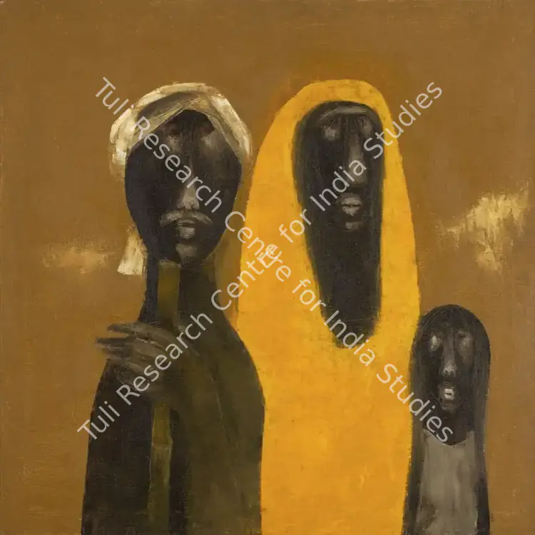 Shah, Haku (Artist). Family. Oil on canvas, circa 1970s | Painting | EconomicsArt | 00872947