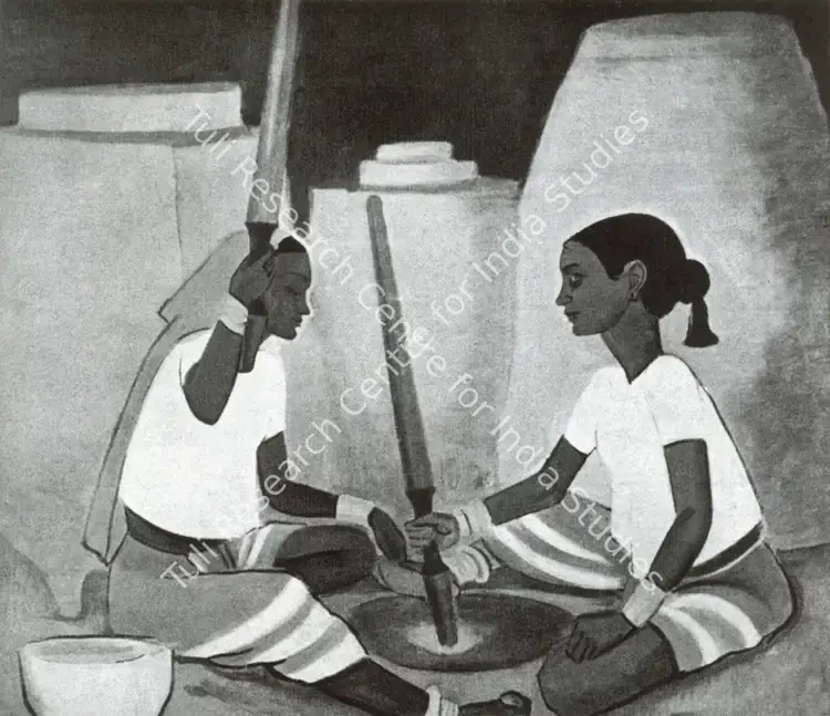 Chavda, Shiavax (Artist). Their Daily Work. Oil, 1946 | Marg, December 2022 - March 2023 | Painting | FineArts | 00675438