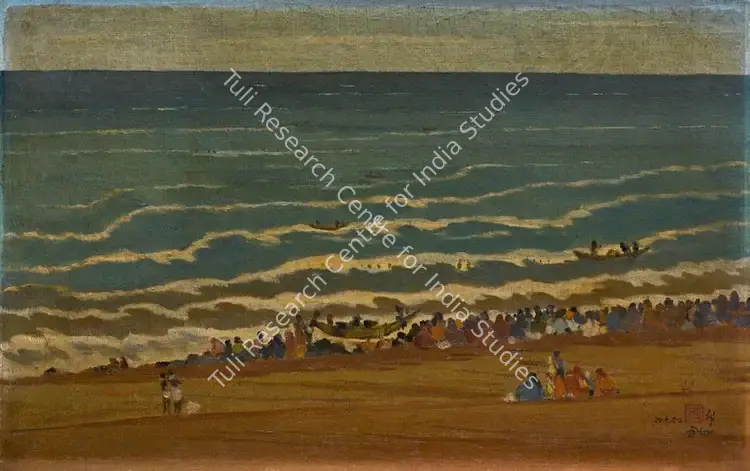 Dugar, Indra (Artist). Untitled (Breakers). Oil on canvas, 1953 | Painting | FineArts | 00596124