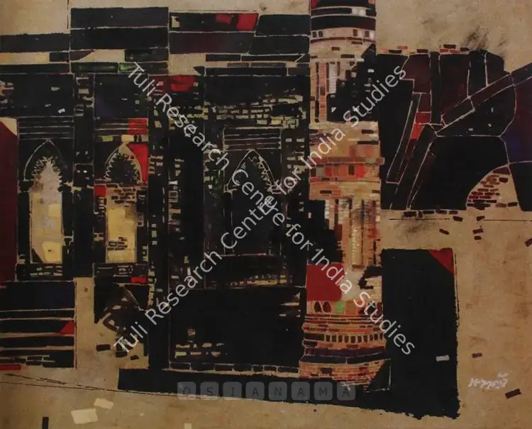 Haloi, Ganesh (Artist). Composition (Architecture). Gouache on paper board, 1991 | Painting  | 00881887
