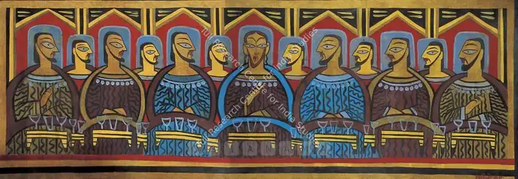 Studio of Jamini Roy (Artist). Last Supper. Oil on canvas, early 1960s | Painting | FineArts | 00597837