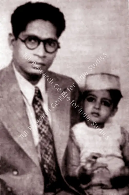 Unknown (Photographer). With father on his second birthday. 11 October 1944 | Contemporary Photograph, The Bachchans, 2024 | CinemaEducation | 00506280