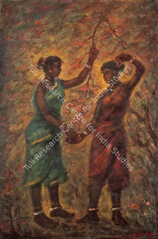 Ash, Gobardhan (Artist). Village Maidens. Oil on board, early 1940s | Painting | FineArts | 00599733