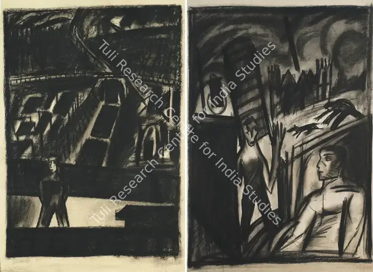 Natesan, Shibu (Artist). Untitled. Charcoal on paper, 1990 | Drawing | FineArts | 0023453