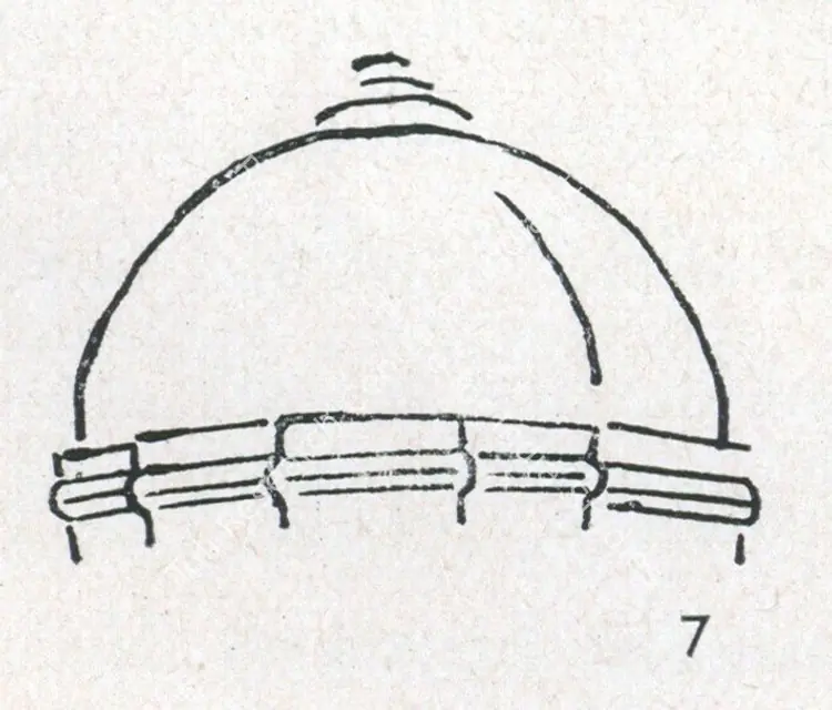 Unknown (Artist). Dome of Allai Darwaza. A.D. 1310 | Marg, June 1958 | Sketch | ArcHeritage | 00674136