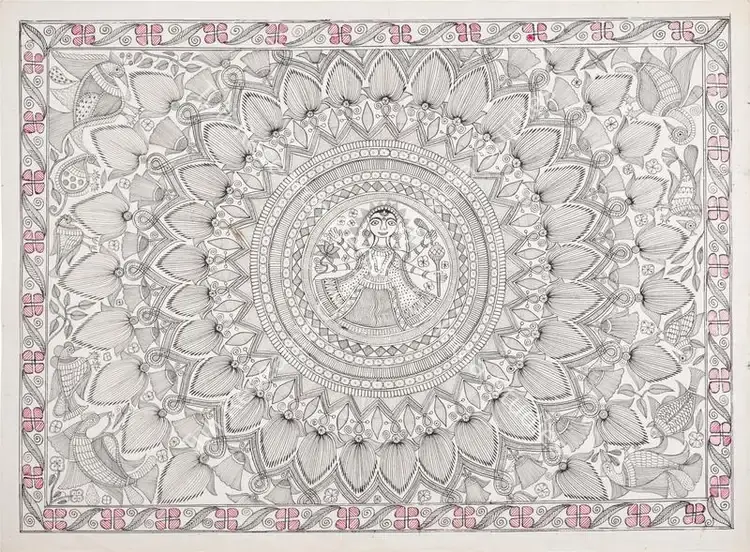 Devi, Mahasundari (Artist). Untitled. Ink on paper, n.d. | Painting | FineArts | 00417404