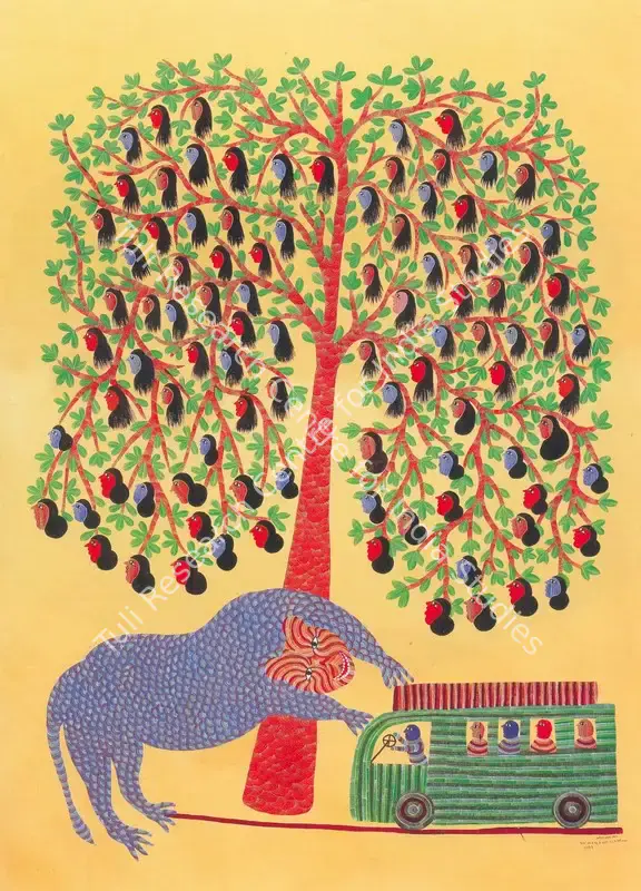 Tekam, Narmada (Artist). The Goddess of 330 Million. Acrylic on canvas, n.d. | Painting | FineArts | 00562382