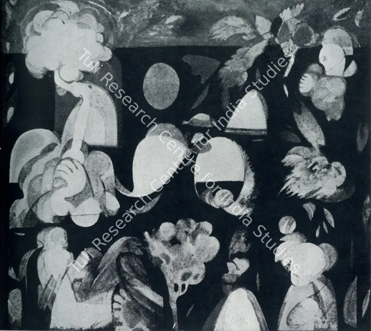 Gopinath, P. (Artist). Biomorphic Images-C. Tempera, 1977 | Pictorial Space, 1978 | Painting | FineArts | 00149550