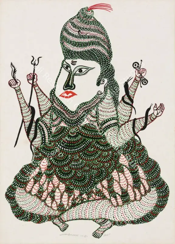 Shyam, Jangarh Singh (Artist). Shiv (Gond). Acrylic on paper, 1989 | Painting | FineArts | 00357725